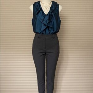 Agora sleeveless teal ruffled peplum blouse- size medium